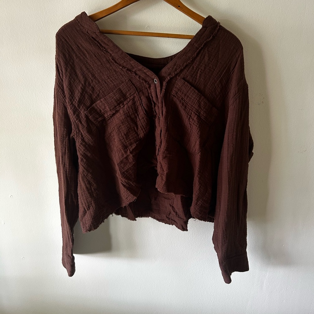 Elegant Brown Women's Blouse